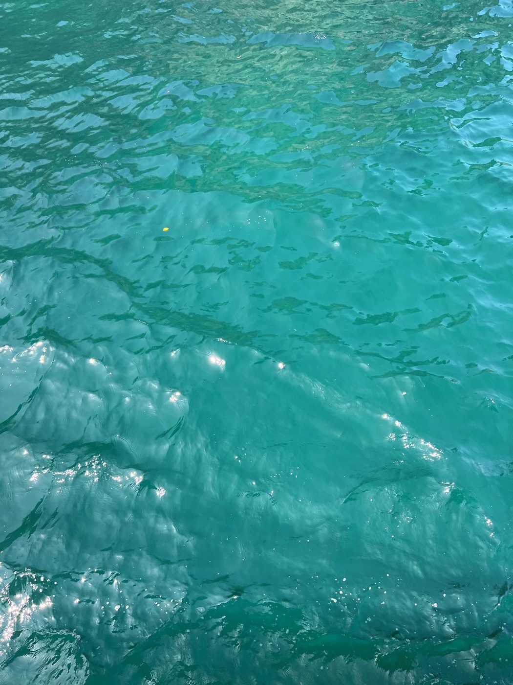 Turquoise water with visible ripples and reflections