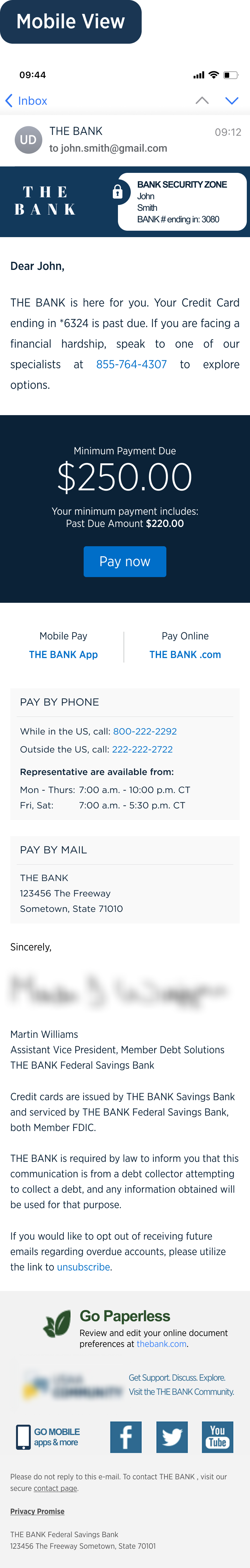 Mobile email — final outcome